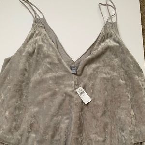 Grey velvet tank top
